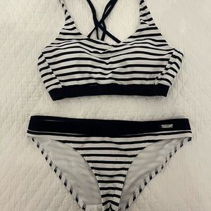 Lascana Navy blue and white stripe bikini